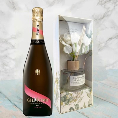 Mumm Rose 75cl Champagne With Cardamon & Mimosa Floral Diffuser